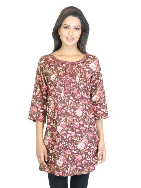 W Women Wine Printed Kurti