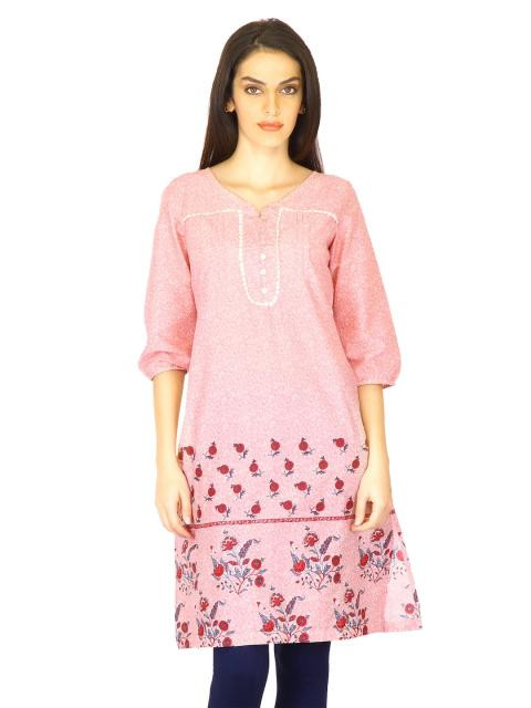 W Women Printed Pink Kurtas