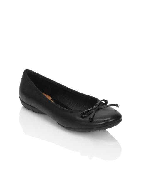 Clarks Women Black Leather Ballerinas