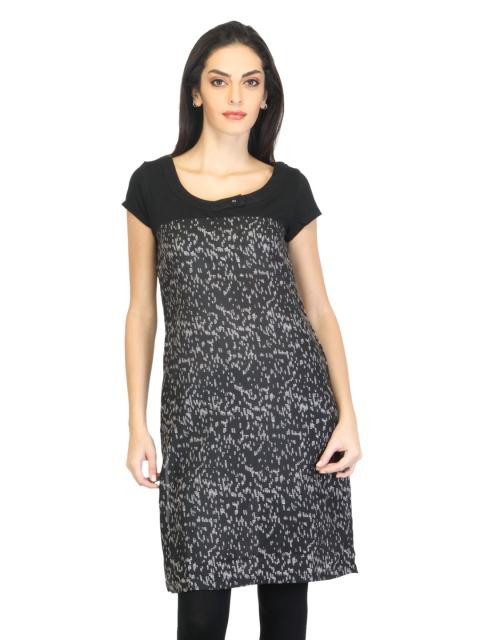 W Women Printed Black Kurta