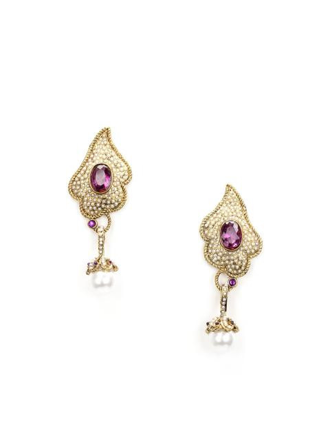 Royal Diadem Purple Earrings