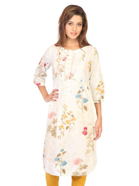 W Women Printed Beige Kurtas