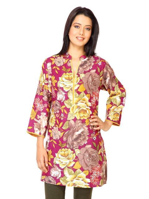 Diva Women Printed Magenta Kurta
