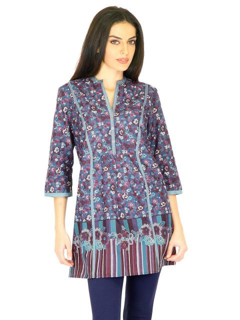 W Women Printed Blue Kurtis