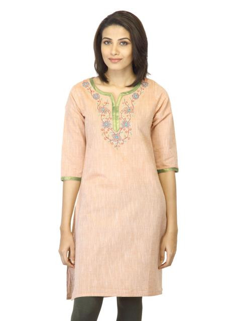 Mother Earth Women Orange Kurta
