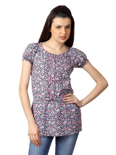 Mumbai Slang Women Pink & Black Kurti