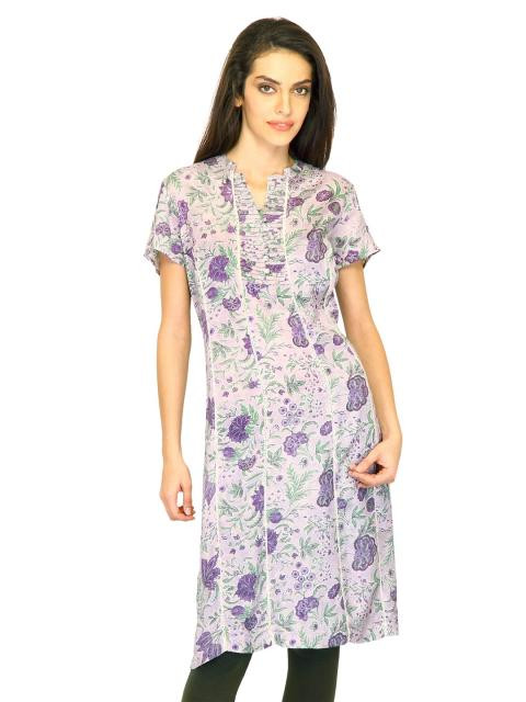 W Women Printed Purple Kurtas