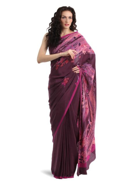 Satya Paul Purple Saree