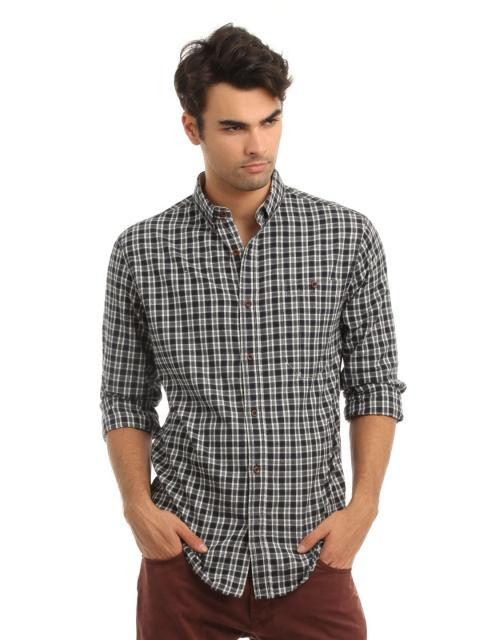 French Connection Men Navy Blue Shirt