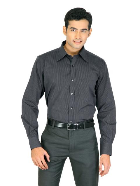 Genesis Men Stripes Black Shirts