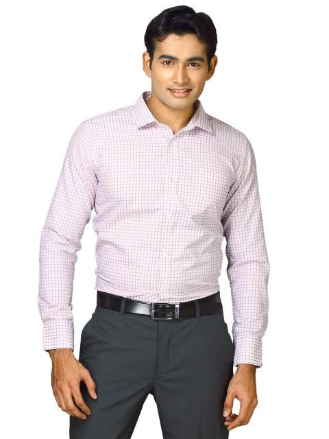 John Miller Men Pink white black check Pink Shirts