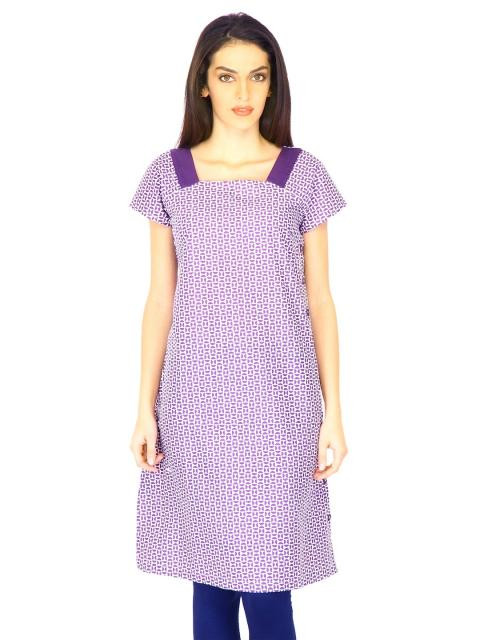 W Women Printed Purple Kurtas