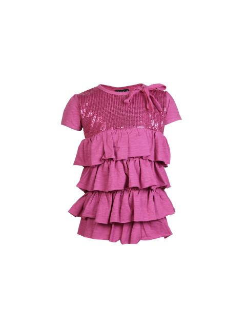Doodle Kids Girls Layer Magenta Top
