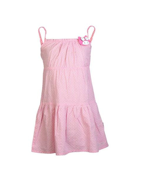Doodle Girls Printed Pink Dress