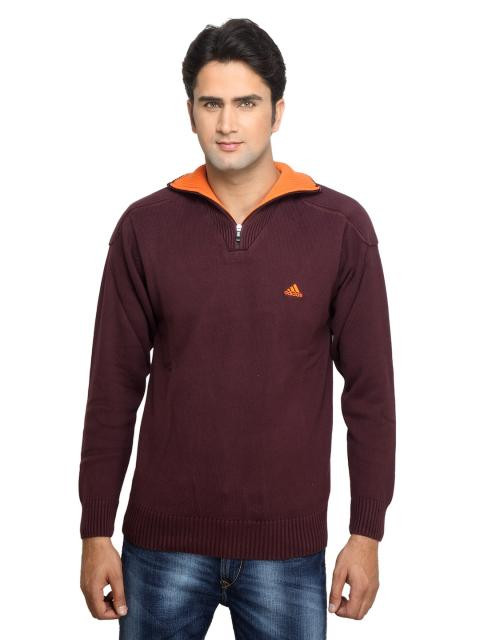 ADIDAS Men Knit Purple Sweaters
