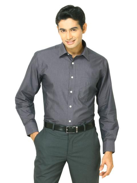 John Miller Men Purple Fila-Fil Purple Shirts