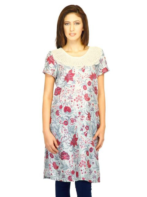 W Women Printed Green Kurtas