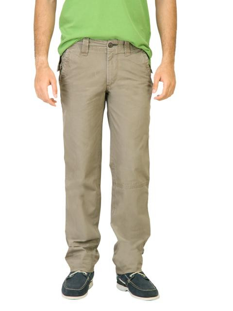 Probase Men Solid LT.Khaki Trousers