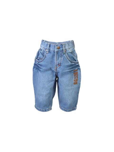 Palm Tree Kids Boys Washed Blue Shorts