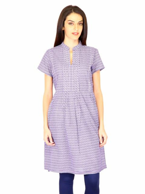 W Women Printed Purple Kurtas
