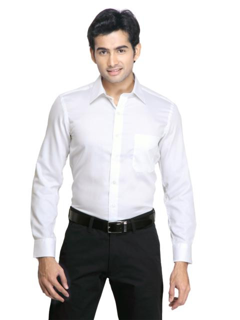 Mark Taylor Men Solid White Shirts