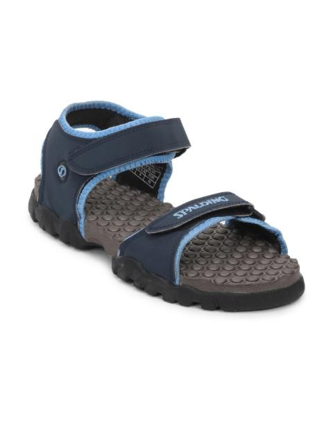 Spalding Men Grey And  Navy Blue Sandals