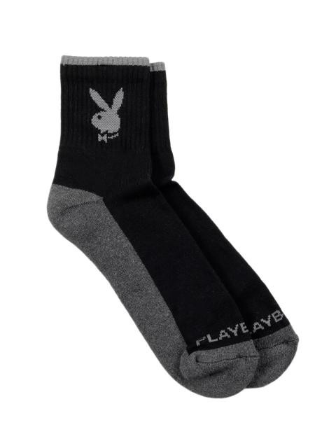 Playboy Men Grey & Black Socks