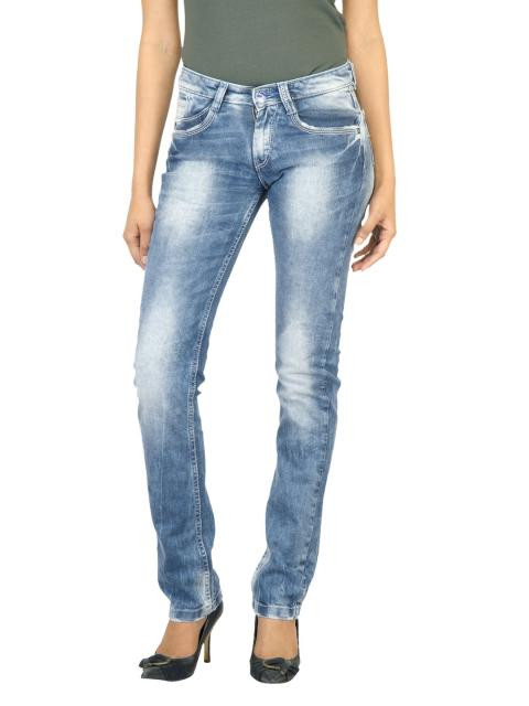 Spykar Women Washed Blue Jeans