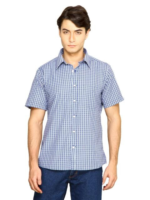 Indigo Nation Men Checks Blue Shirts