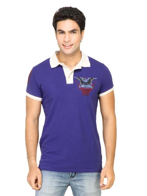 Ed Hardy Men Eagle Print Blue Tshirts