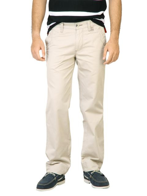 Basics Men Beige Trousers