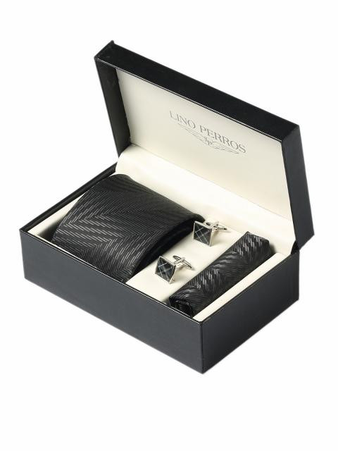 Lino Perros Men Formal Black Accessory Gift Set
