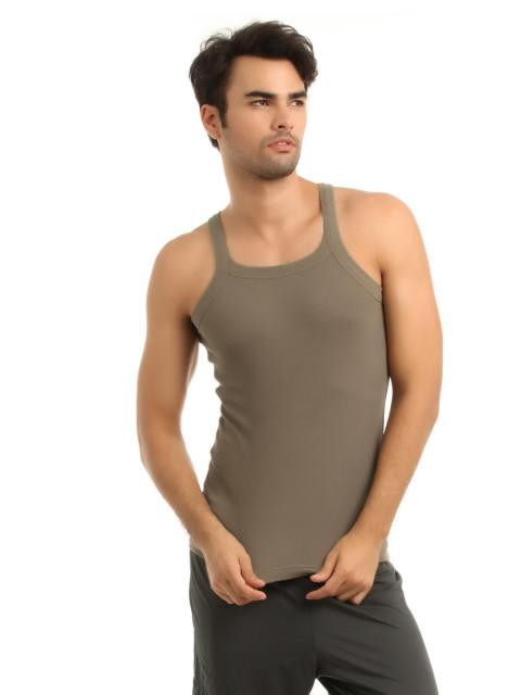Hanes Men Khaki Innerwear Vest