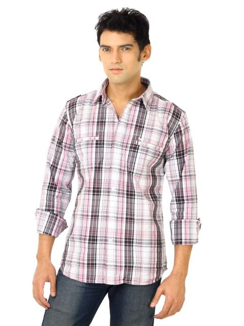 Flying Machine Men Ydc Pink Shirts