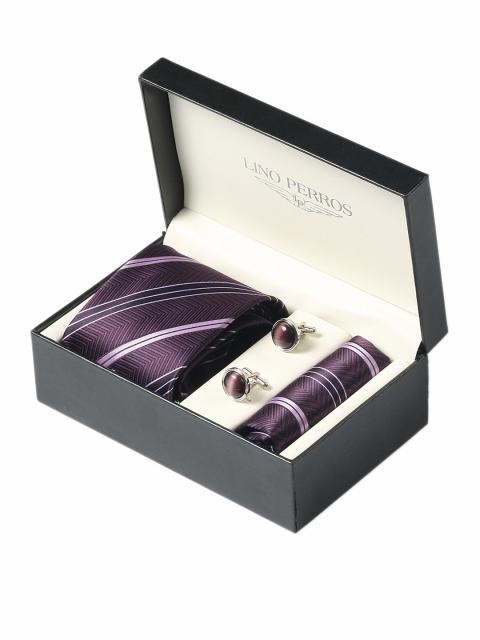 Lino Perros Men Formal Purple Accessory Gift Set