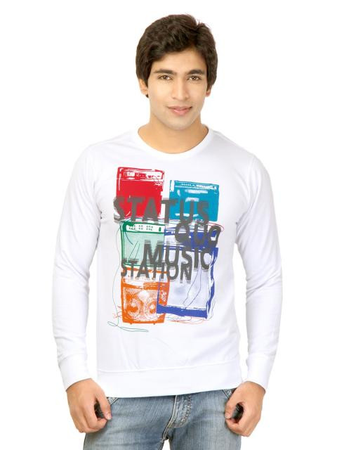 Status Quo Men Printed White Tshirts