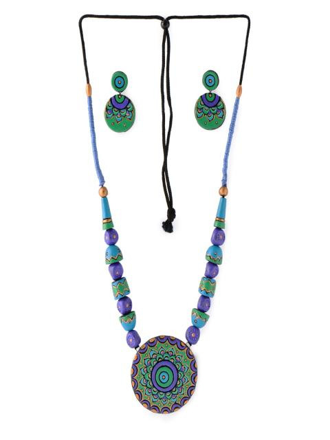 Adrika Purple Teracotta  Jewellery Set