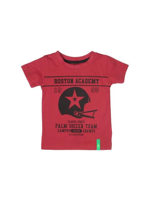 Gini and Jony Boys Printed Red T-shirt