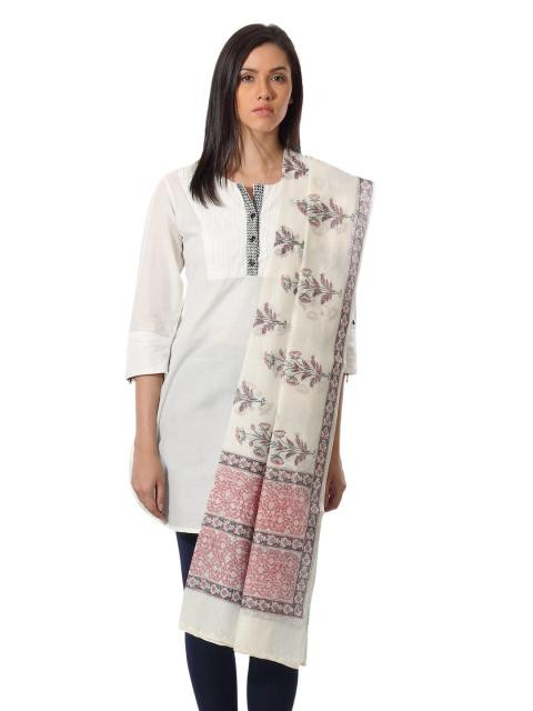 Fabindia Women White Dupatta