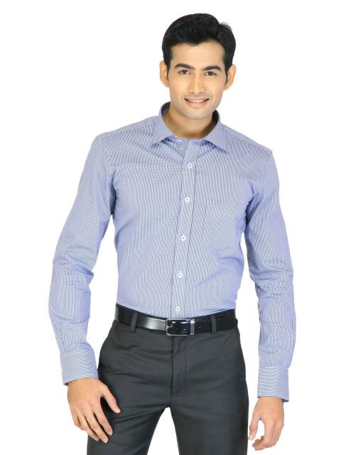 Genesis Men Check Navy Blue Shirts