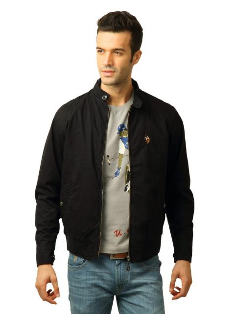 U.S. Polo Assn. Men Solid Black Jacket