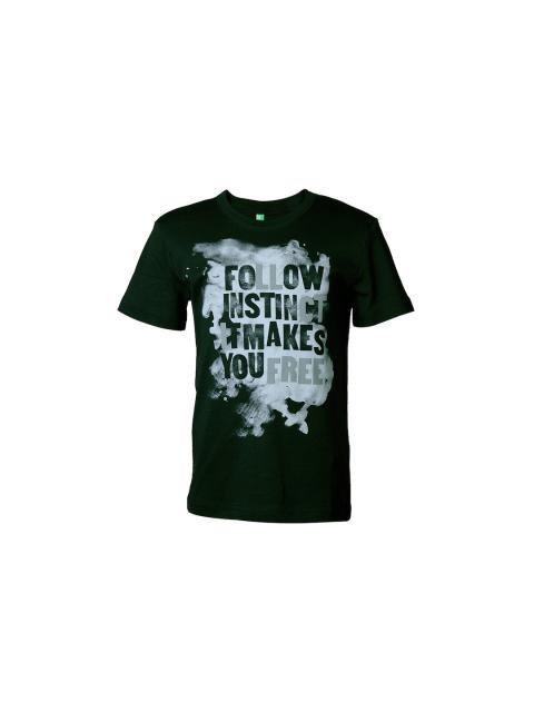 United Colors of Benetton Kids Boys Black Printed T-shirt