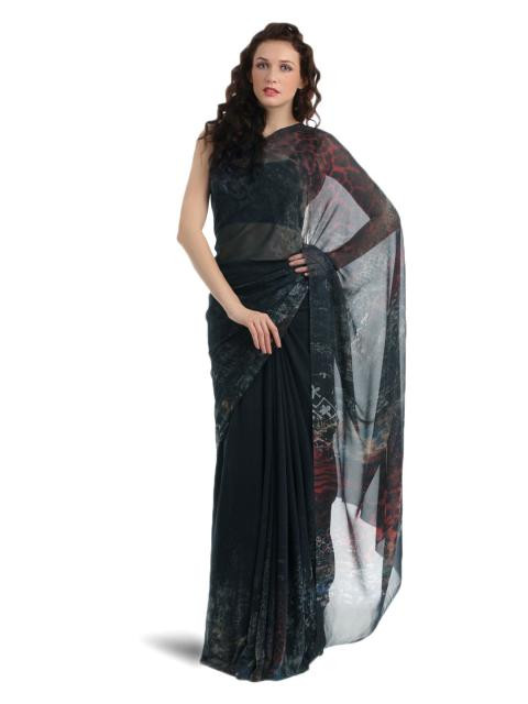Satya Paul Charcoal Saree