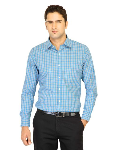 Belmonte Men Check Blue Shirts