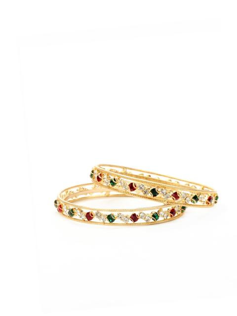 Royal Diadem Set of 2 Golden Bangles