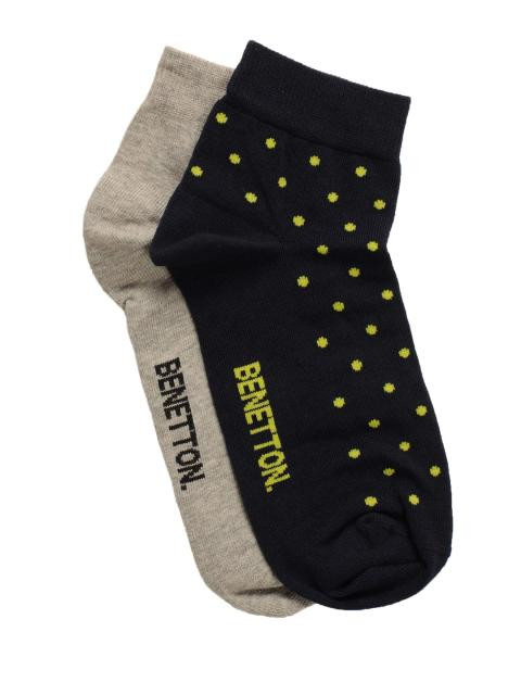 United Colors of Benetton Men Pack of 2 Grey Socks