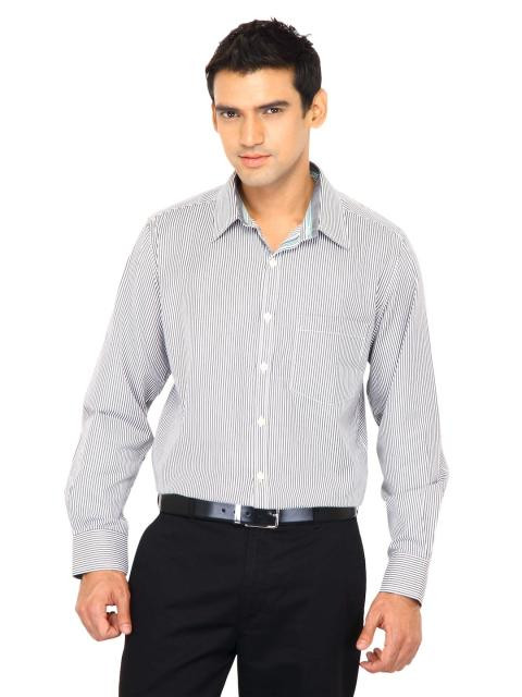 Indigo Nation Men Stripes Black Shirts