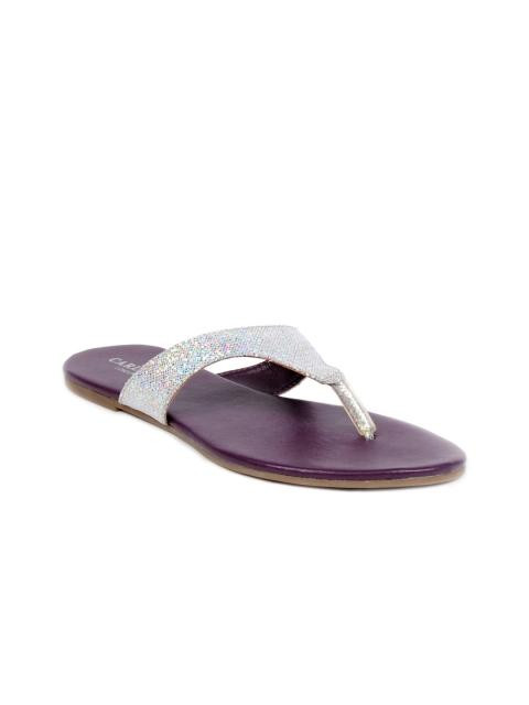 Carlton London Women Silver Solid Open Toe