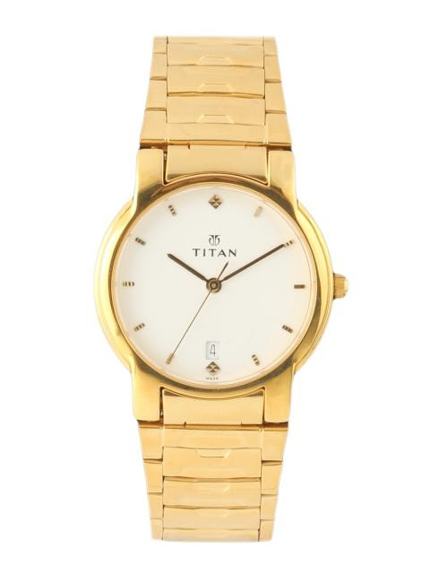 Titan Men White Dial Watch