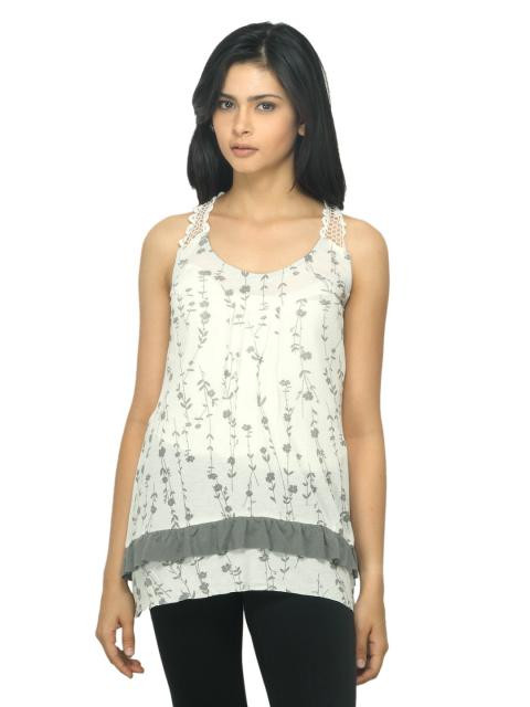 Sepia Women Printed White Tunic